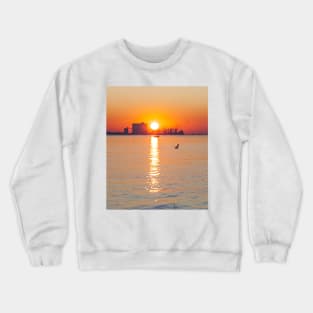 sunset . Lisbon. Tagus river. Rio Tejo Crewneck Sweatshirt